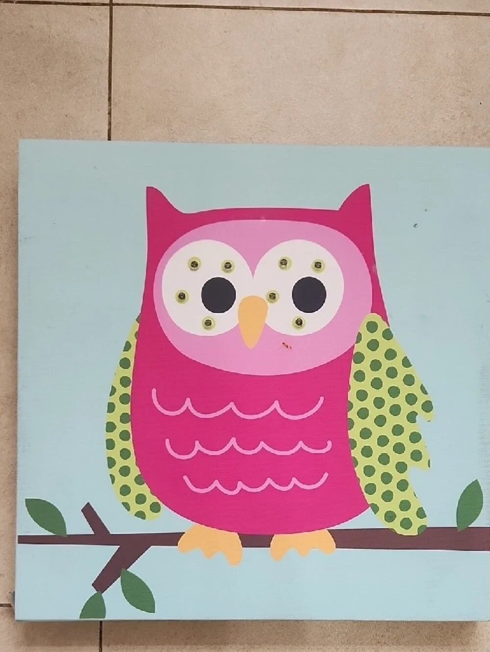Hobby Lobby Pink & Aqua Owl Canvas Wall Art Set‎